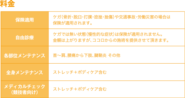 なかむら接骨院福井店の診察料金